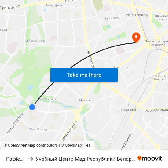Рафіева to Учебный Центр Мвд Республики Беларусь map