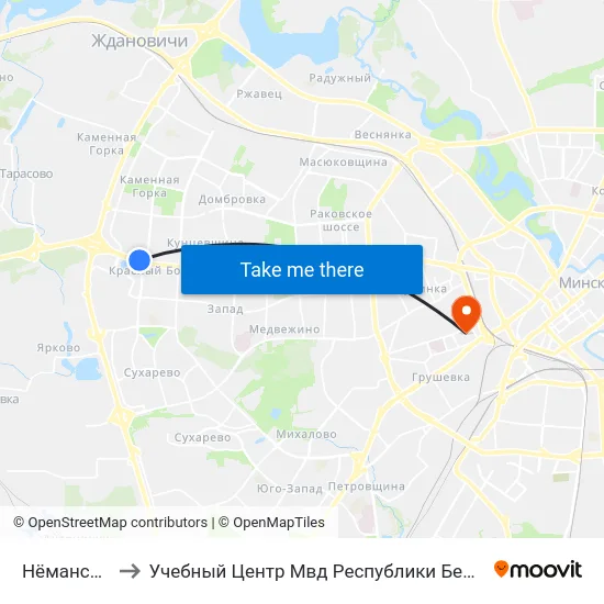 Нёманская to Учебный Центр Мвд Республики Беларусь map