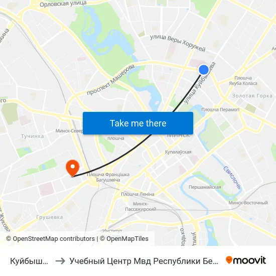 Куйбышава to Учебный Центр Мвд Республики Беларусь map
