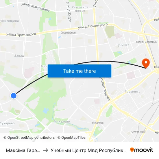 Максіма Гарэцкага to Учебный Центр Мвд Республики Беларусь map