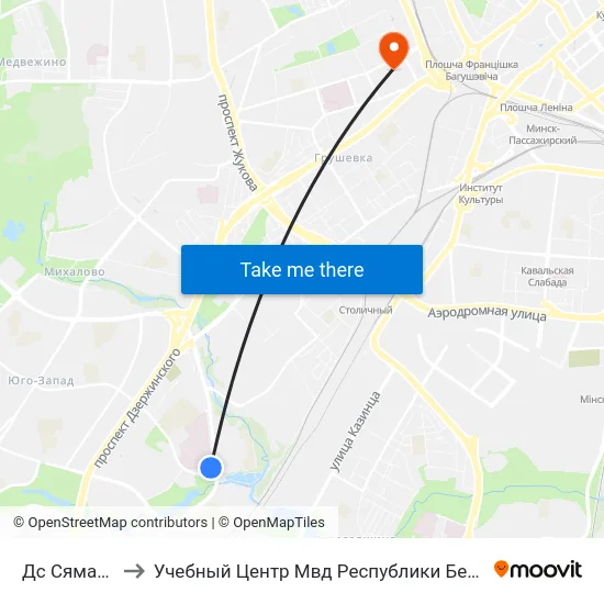 Дс Сямашкі to Учебный Центр Мвд Республики Беларусь map