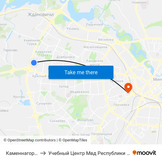 Каменнагорская to Учебный Центр Мвд Республики Беларусь map