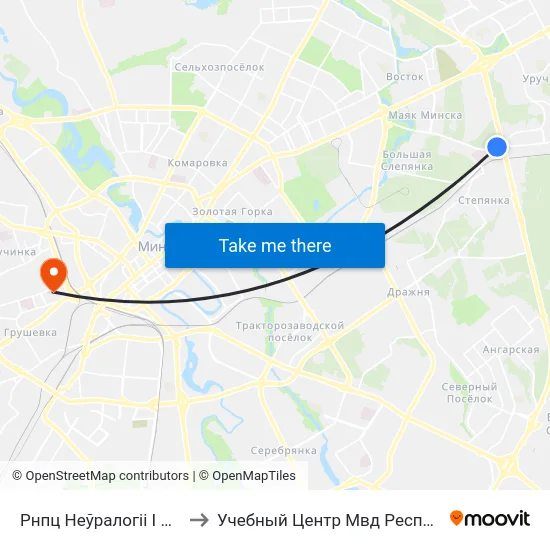 Рнпц Неўралогіі І Нейрахірургіі to Учебный Центр Мвд Республики Беларусь map