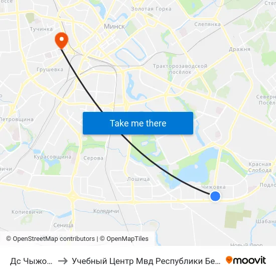 Дс Чыжоўка to Учебный Центр Мвд Республики Беларусь map