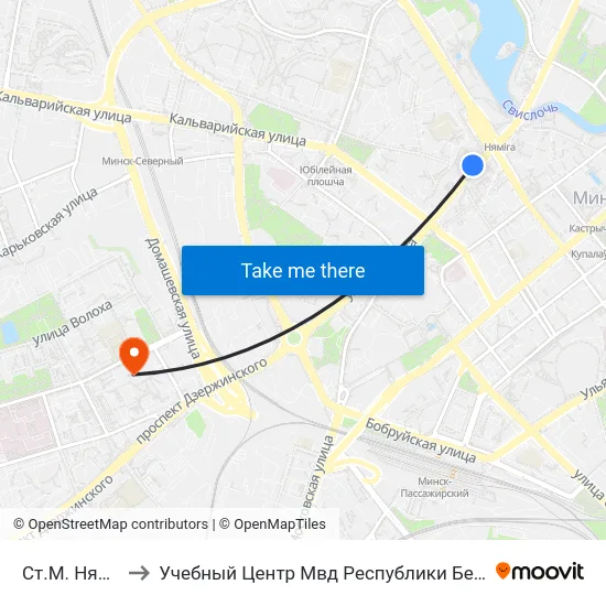 Ст.М. Няміга to Учебный Центр Мвд Республики Беларусь map