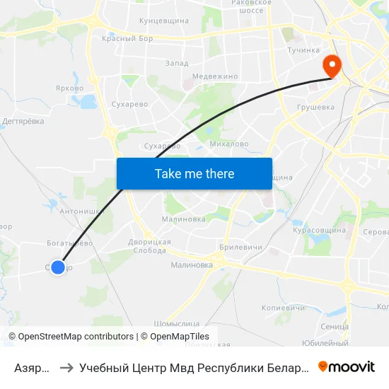 Азярцо to Учебный Центр Мвд Республики Беларусь map