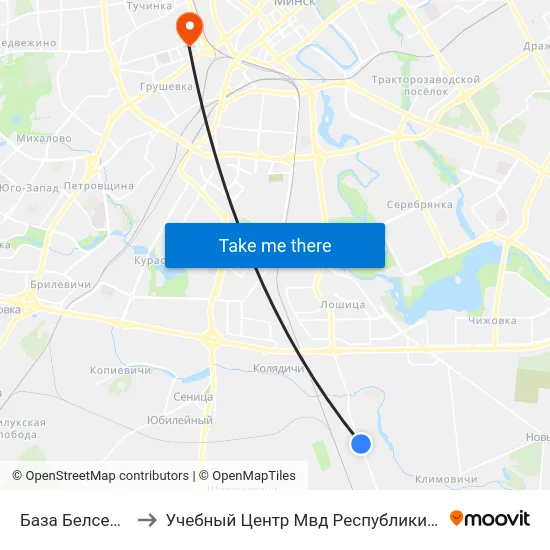 База Белсельбуд to Учебный Центр Мвд Республики Беларусь map
