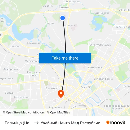 Бальніца (Навінкі) to Учебный Центр Мвд Республики Беларусь map