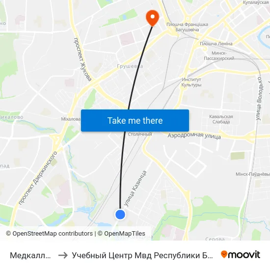 Медкалледж to Учебный Центр Мвд Республики Беларусь map
