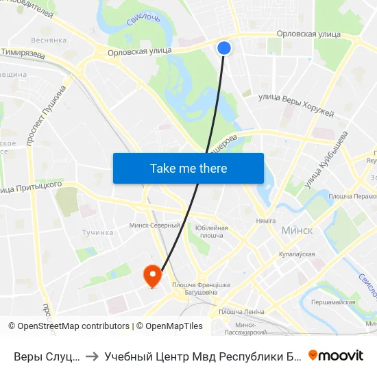 Веры Слуцкай to Учебный Центр Мвд Республики Беларусь map