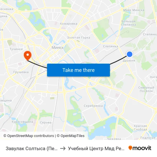 Завулак Солтыса (Переулок Солтыса) to Учебный Центр Мвд Республики Беларусь map