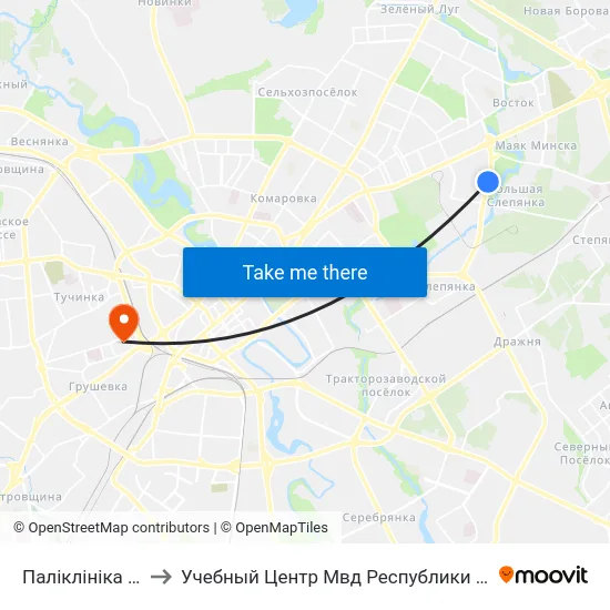Паліклініка №24 to Учебный Центр Мвд Республики Беларусь map