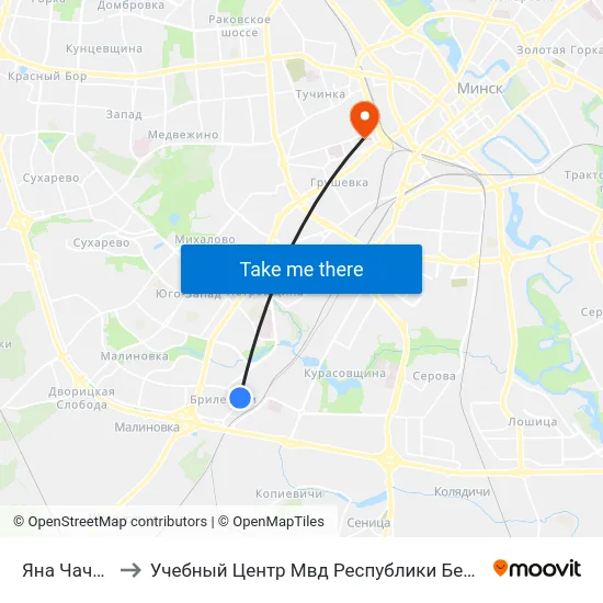 Яна Чачота to Учебный Центр Мвд Республики Беларусь map