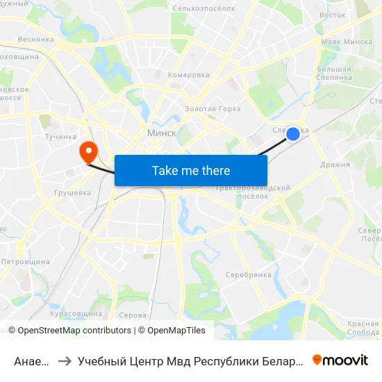 Анаева to Учебный Центр Мвд Республики Беларусь map