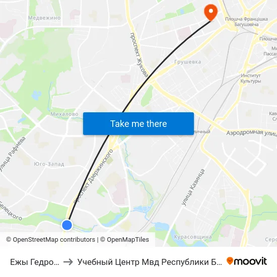 Ежы Гедройца to Учебный Центр Мвд Республики Беларусь map