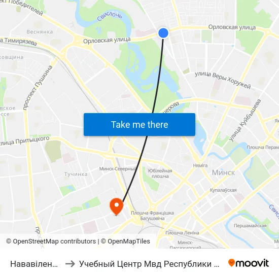 Нававіленская to Учебный Центр Мвд Республики Беларусь map