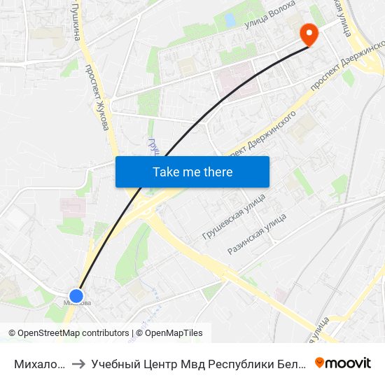 Михалово to Учебный Центр Мвд Республики Беларусь map