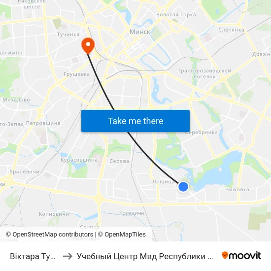 Віктара Турава to Учебный Центр Мвд Республики Беларусь map