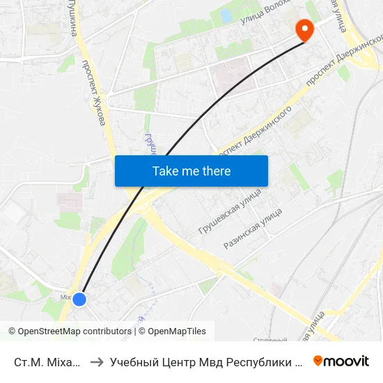Ст.М. Міхалова to Учебный Центр Мвд Республики Беларусь map