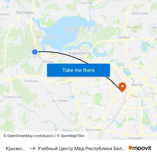 Крыжовка to Учебный Центр Мвд Республики Беларусь map