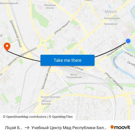 Ліцэй Бду to Учебный Центр Мвд Республики Беларусь map