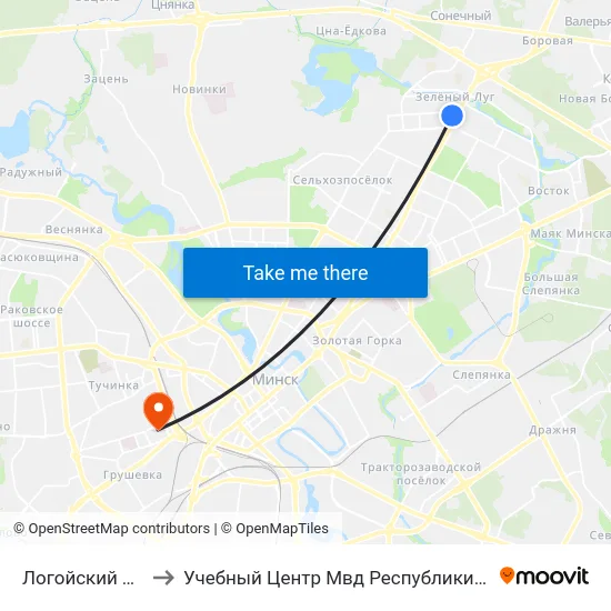 Логойский Тракт to Учебный Центр Мвд Республики Беларусь map