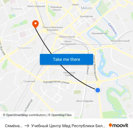 Сямёнава to Учебный Центр Мвд Республики Беларусь map
