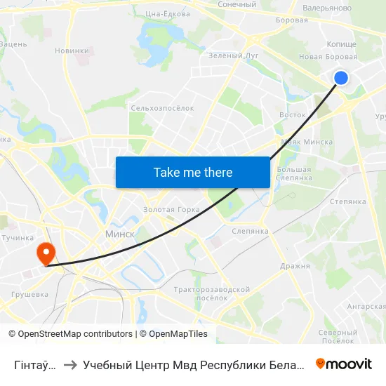 Гінтаўта to Учебный Центр Мвд Республики Беларусь map