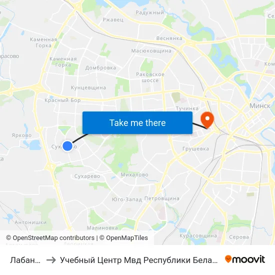 Лабанка to Учебный Центр Мвд Республики Беларусь map