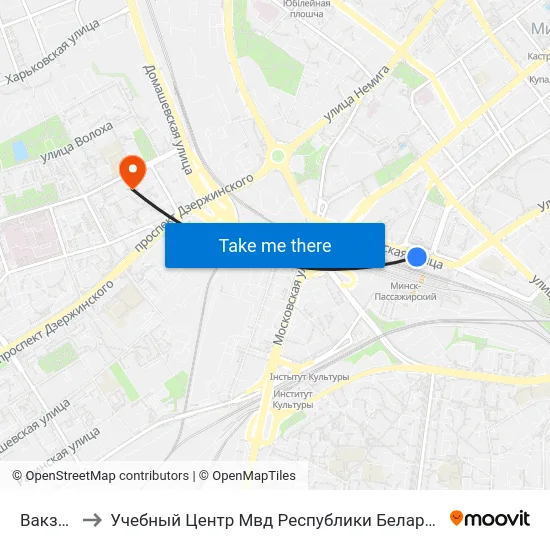 Вакзал to Учебный Центр Мвд Республики Беларусь map
