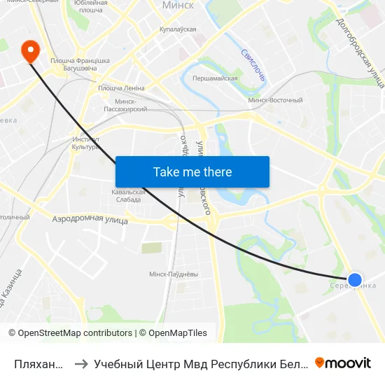 Пляханава to Учебный Центр Мвд Республики Беларусь map