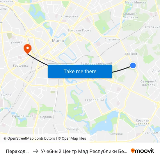 Пераходная to Учебный Центр Мвд Республики Беларусь map