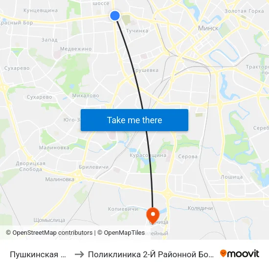 Пушкинская Ст.М. to Поликлиника 2-Й Районной Больницы map