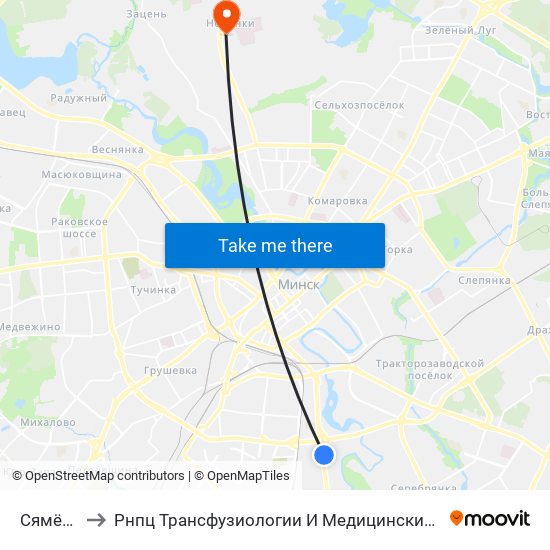 Сямёнава to Рнпц Трансфузиологии И Медицинских Биотехнологий map