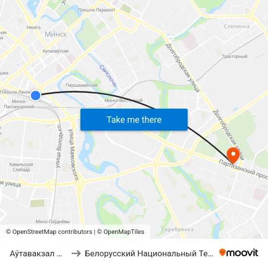Аўтавакзал Цэнтральны to Белорусский Национальный Технический Университет map
