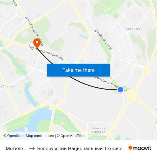 Могилевская to Белорусский Национальный Технический Университет map
