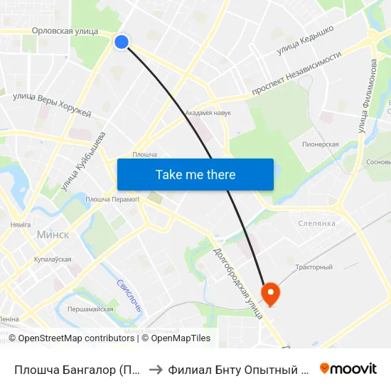 Плошча Бангалор (Площадь Бангалор) to Филиал Бнту Опытный Завод ""Политехник"" map