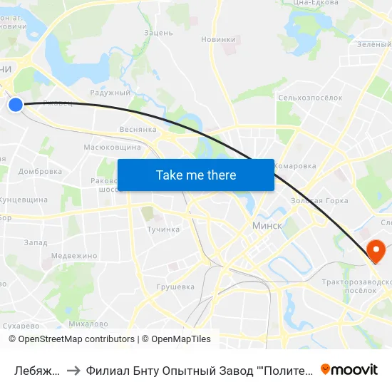 Лебяжий to Филиал Бнту Опытный Завод ""Политехник"" map