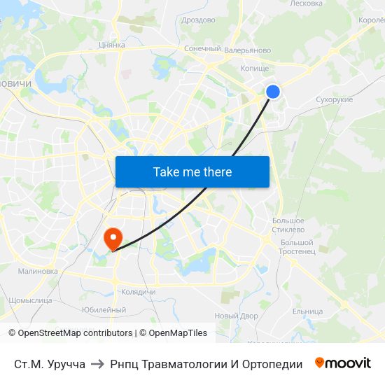 Ст.М. Уручча to Рнпц Травматологии И Ортопедии map