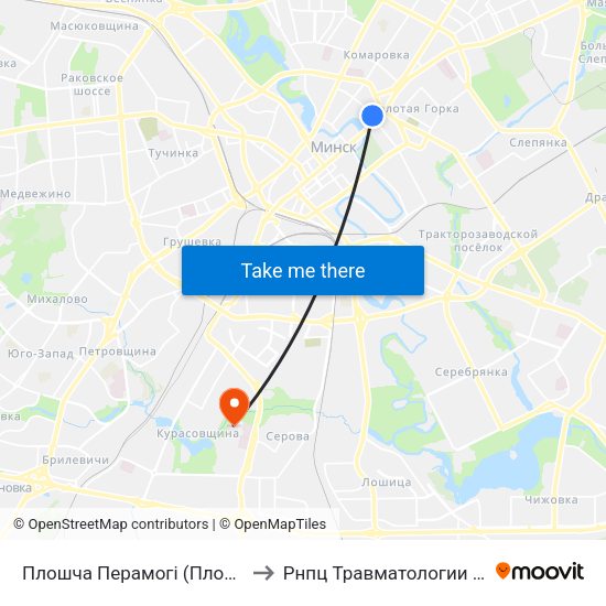 Плошча Перамогі (Площадь Победы) to Рнпц Травматологии И Ортопедии map