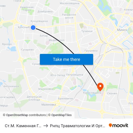 Ст.М. Каменная Горка to Рнпц Травматологии И Ортопедии map
