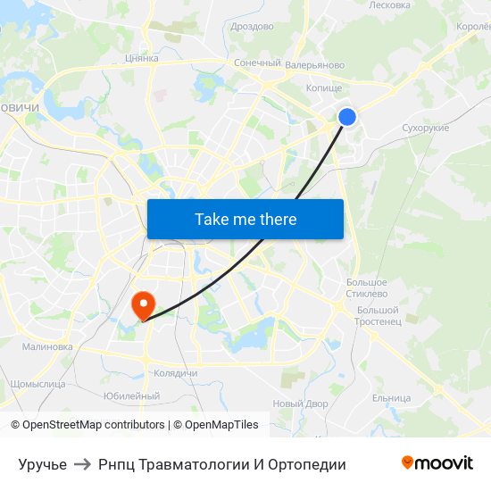 Уручье to Рнпц Травматологии И Ортопедии map