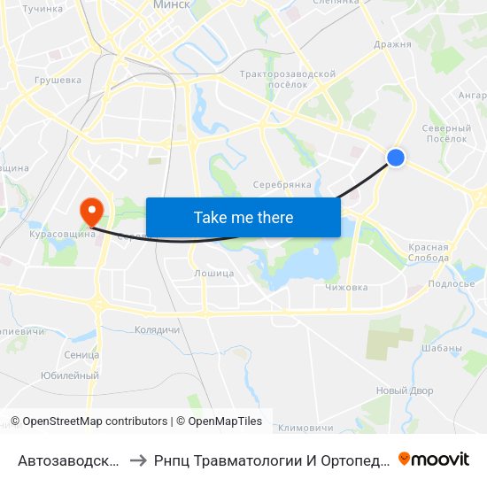 Автозаводская to Рнпц Травматологии И Ортопедии map