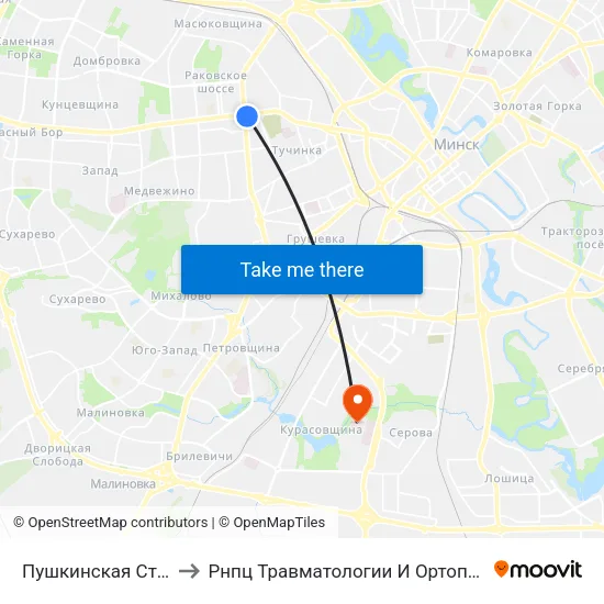 Пушкинская Ст.М. to Рнпц Травматологии И Ортопедии map