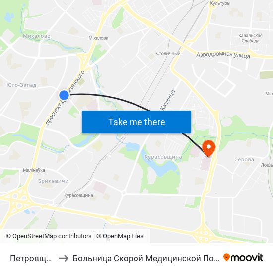 Петровщина to Больница Скорой Медицинской Помощи map