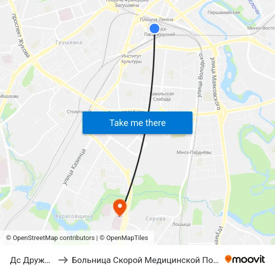Дс Дружная to Больница Скорой Медицинской Помощи map