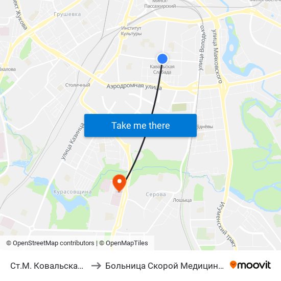 Ст.М. Ковальская Слобода to Больница Скорой Медицинской Помощи map