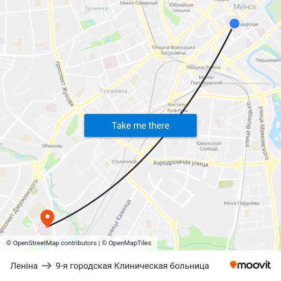 Леніна to 9-я городская Клиническая больница map