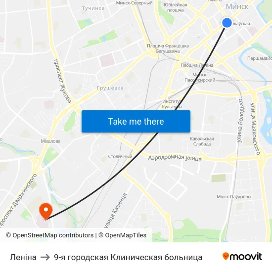 Леніна to 9-я городская Клиническая больница map