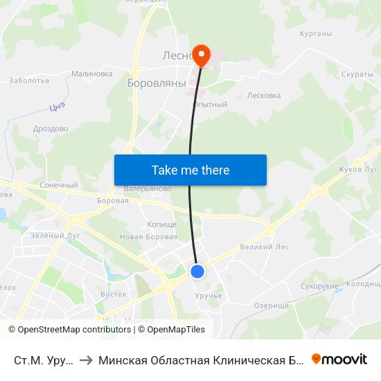 Ст.М. Уручча to Минская Областная Клиническая Больница map